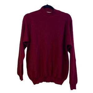 Saks Fifth Avenue Slim-Fit Knitted  Crewneck Sweater Burgundy Small